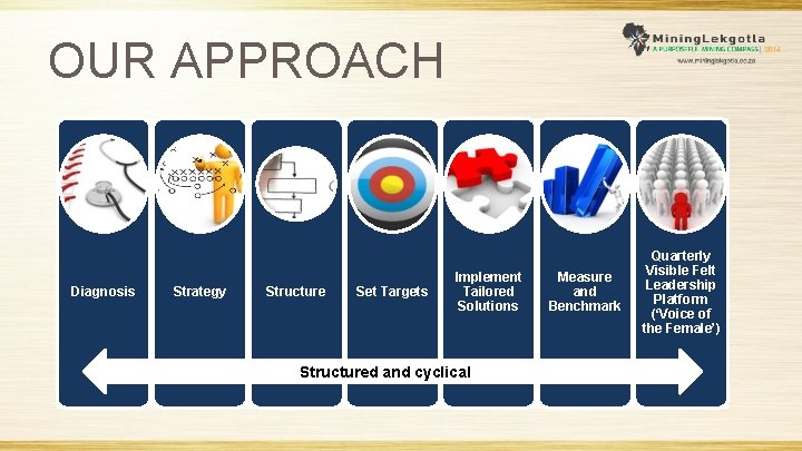 OUR APPROACH Diagnosis Strategy Structure Set Targets Implement Tailored Solutions Structured and cyclical Measure