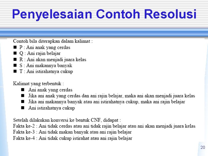 Penyelesaian Contoh Resolusi 20 