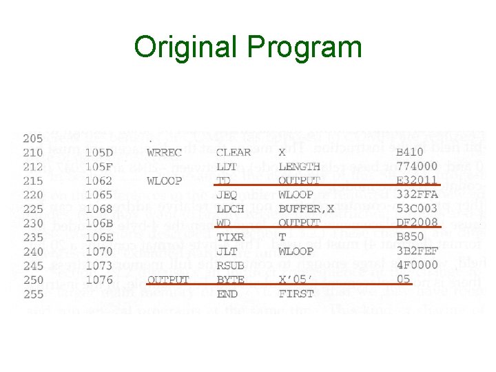 Original Program Original Program