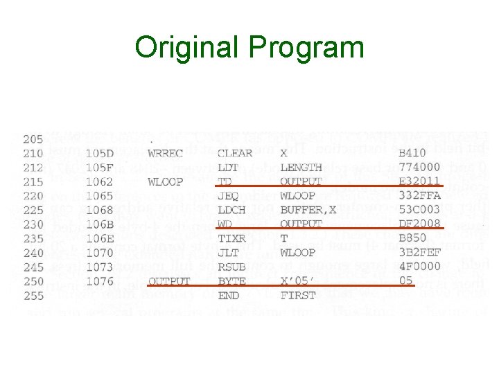 Original Program 