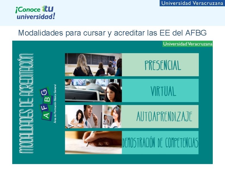 Modalidades para cursar y acreditar las EE del AFBG 