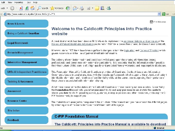 Revised Caldicott Manual- Practice Managers Groups 