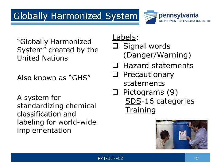 Globally Harmonized System PPT-077 -02 6 