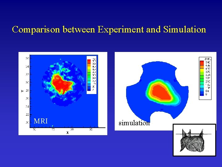 Comparison between Experiment and Simulation MRI simulation 