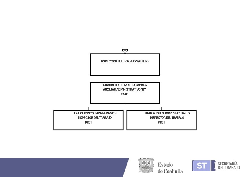 INSPECCION DELTRABAJO SALTILLO GUADALUPE ELIZONDO ZAPATA AUXILIARADMINISTRATIVO "B" SO 08 JOSEOLIMPICO ZAPATA RAMOS INSPECTOR