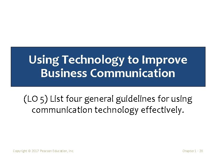 Using Technology to Improve Business Communication (LO 5) List four general guidelines for using