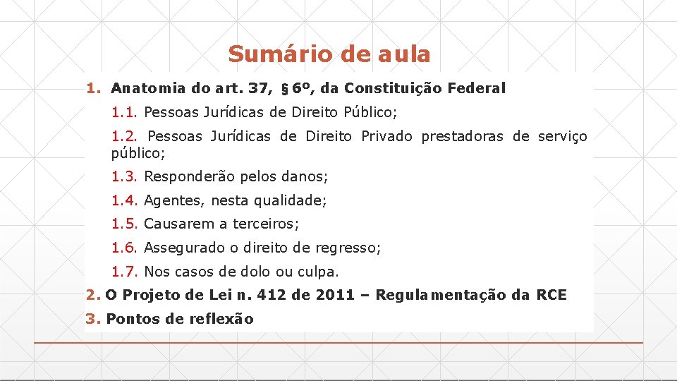 Sumário de aula 1. Anatomia do art. 37, § 6º, da Constituição Federal 1.