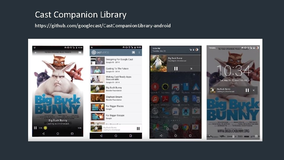 Cast Companion Library https: //github. com/googlecast/Cast. Companion. Library-android 