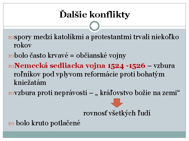 Ďalšie konflikty spory medzi katolíkmi a protestantmi trvali niekoľko rokov bolo často krvavé = Ďalšie konflikty spory medzi katolíkmi a protestantmi trvali niekoľko rokov bolo často krvavé =