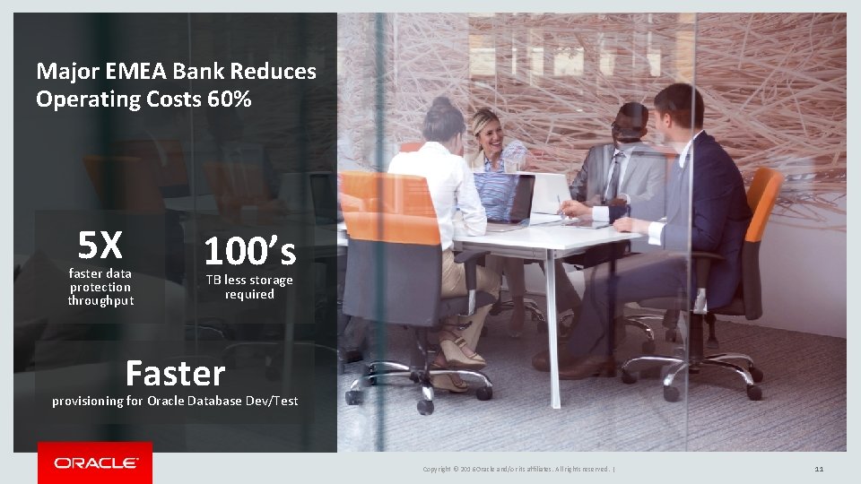 Major EMEA Bank Reduces Operating Costs 60% 5 X faster data protection throughput 100’s