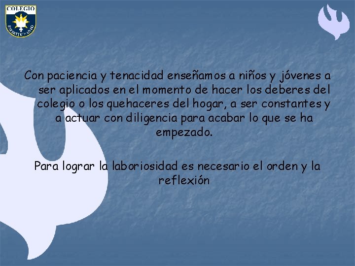 Con paciencia y tenacidad enseñamos a niños y jóvenes a ser aplicados en el
