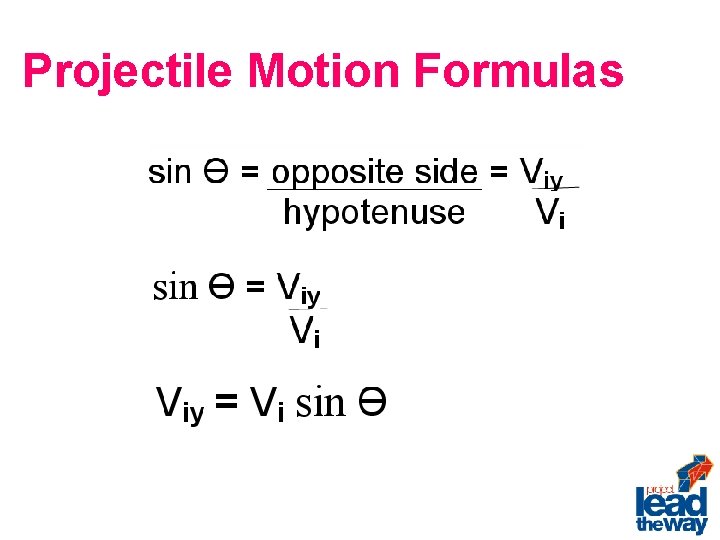 Projectile Motion Formulas 