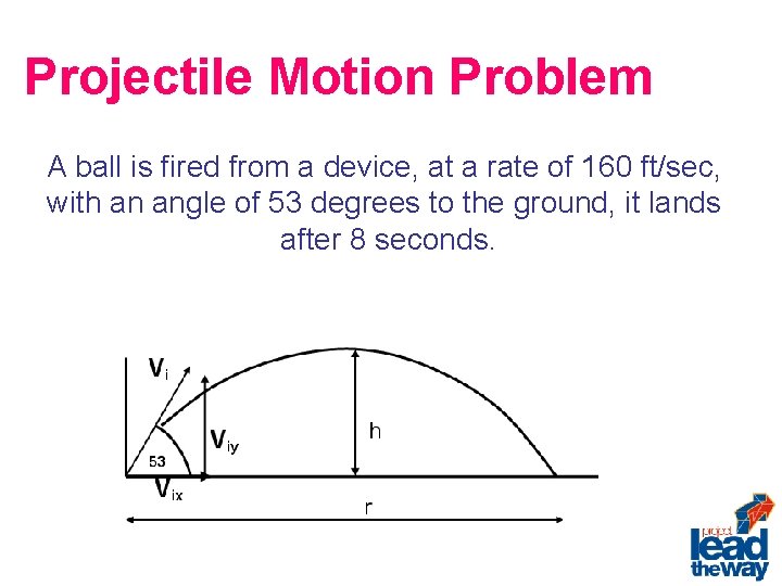 Projectile Motion Problem A ball is fired from a device, at a rate of