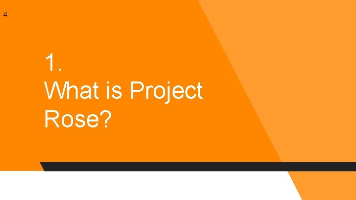 4 1. What is Project Rose? 