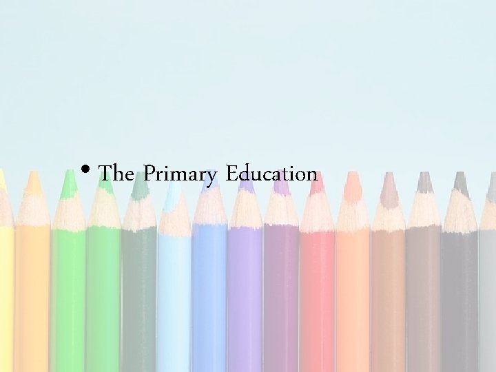  • The Primary Education 