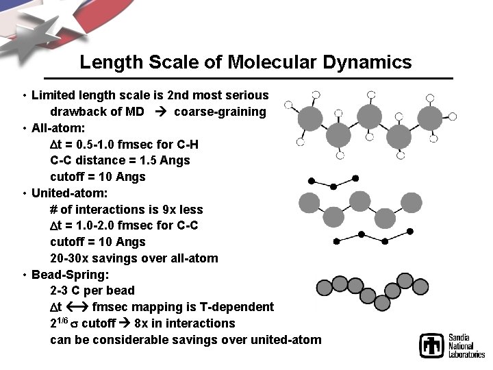 Length Scale of Molecular Dynamics • Limited length scale is 2 nd most serious