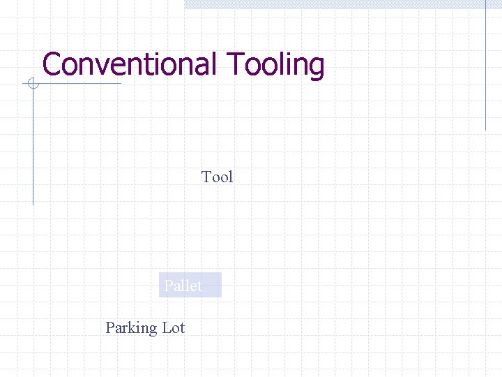 Conventional Tooling Tool Pallet Parking Lot Conventional Tooling Tool Pallet Parking Lot