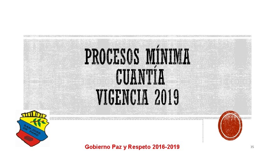 Gobierno Paz y Respeto 2016 -2019 35 