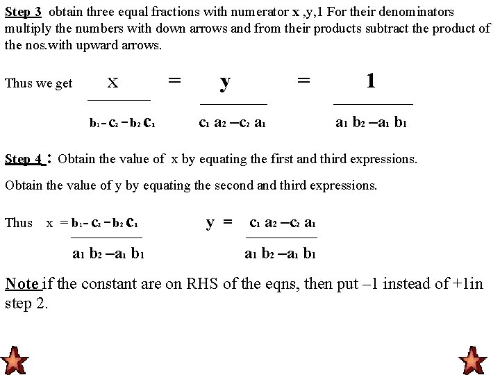 Step 3 obtain three equal fractions with numerator x , y, 1 For their Step 3 obtain three equal fractions with numerator x , y, 1 For their