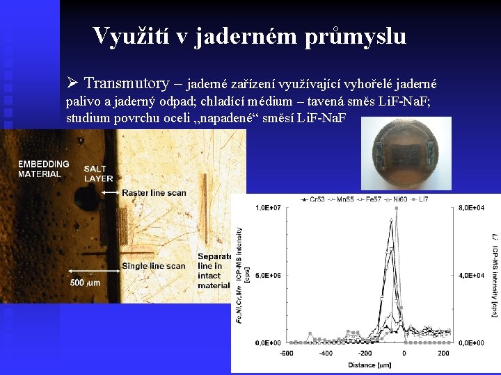 Využití v jaderném průmyslu Ø Transmutory – jaderné zařízení využívající vyhořelé jaderné palivo a