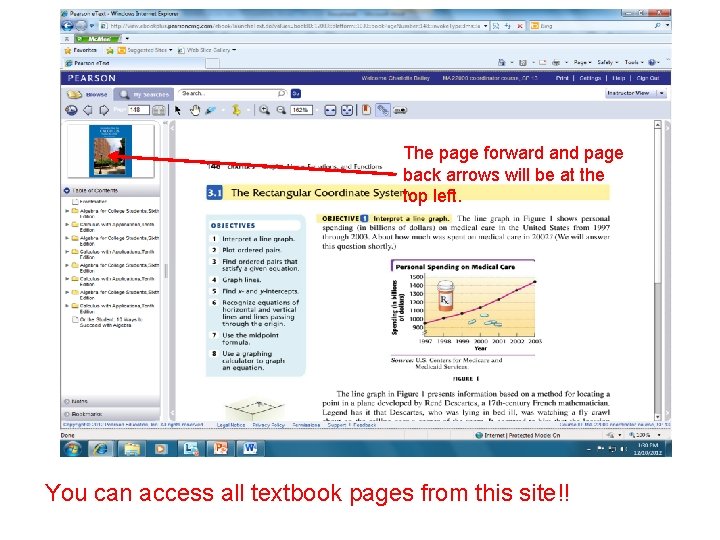 The page forward and page back arrows will be at the top left. You