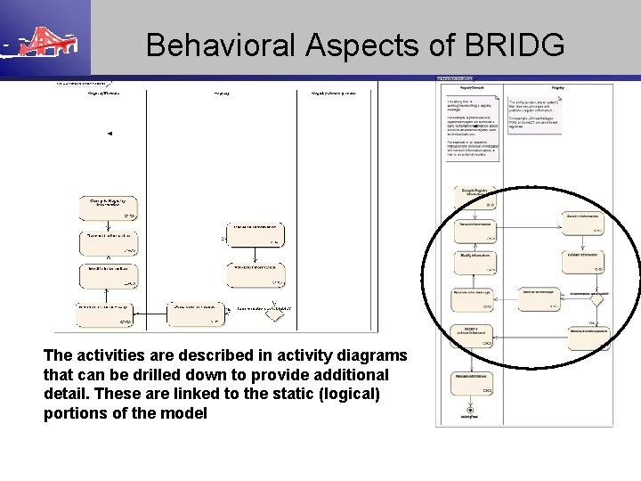 Behavioral Aspects of BRIDG The activities are described in activity diagrams that can be