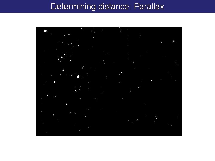 Determining distance: Parallax 