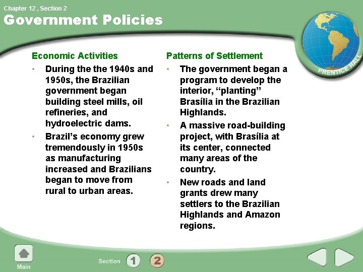 Chapter 12 , Section 2 Government Policies Economic Activities • During the 1940 s
