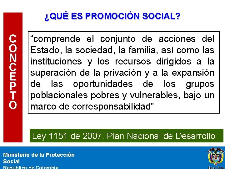 ¿QUÉ ES PROMOCIÓN SOCIAL? C O N C E P T O “comprende el