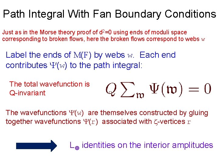 Path Integral With Fan Boundary Conditions Just as in the Morse theory proof of