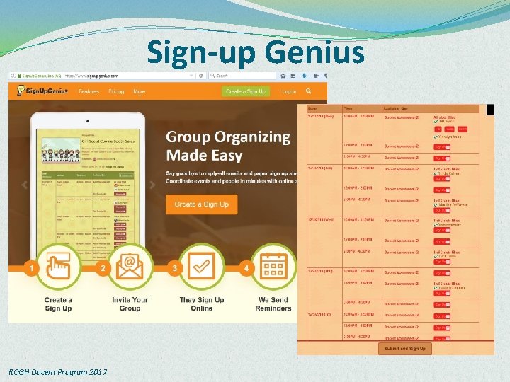 Sign-up Genius ROGH Docent Program 2017 