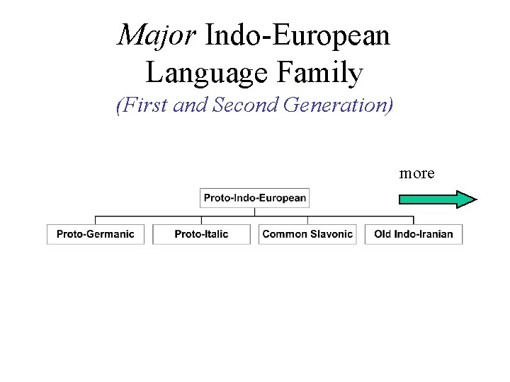 Major Indo-European Language Family (First and Second Generation) more 