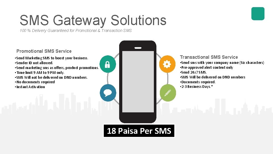 SMS Gateway Solutions 100 % Delivery Guaranteed for Promotional & Transaction SMS Promotional SMS