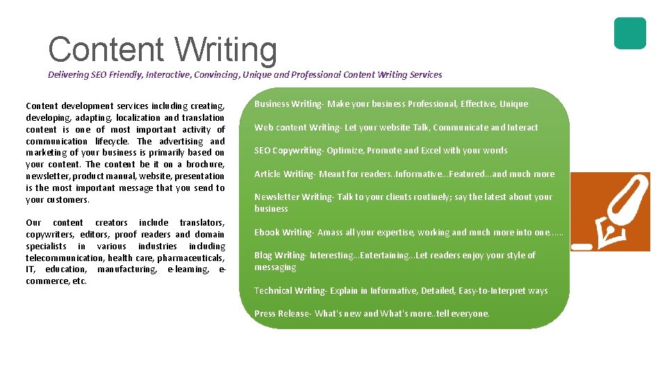 Content Writing Delivering SEO Friendly, Interactive, Convincing, Unique and Professional Content Writing Services Content