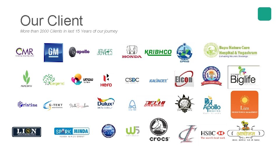 Our Client More than 2000 Clients in last 15 Years of our journey 