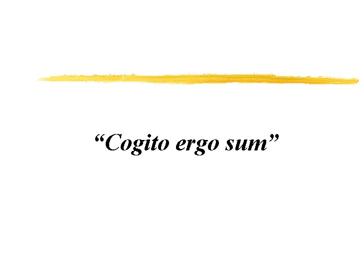 “Cogito ergo sum” 