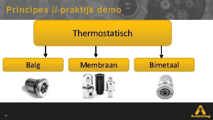 Principes // praktijk demo Thermostatisch Balg 11 Membraan Bimetaal 