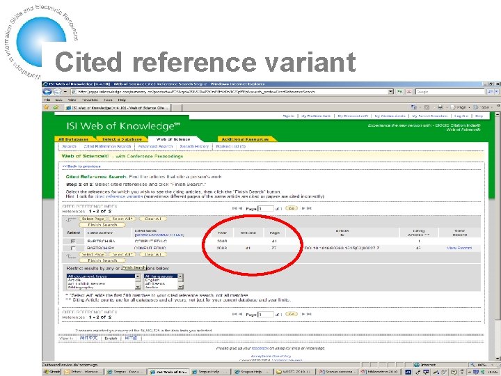 Cited reference variant 