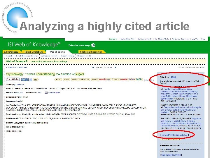 Analyzing a highly cited article 