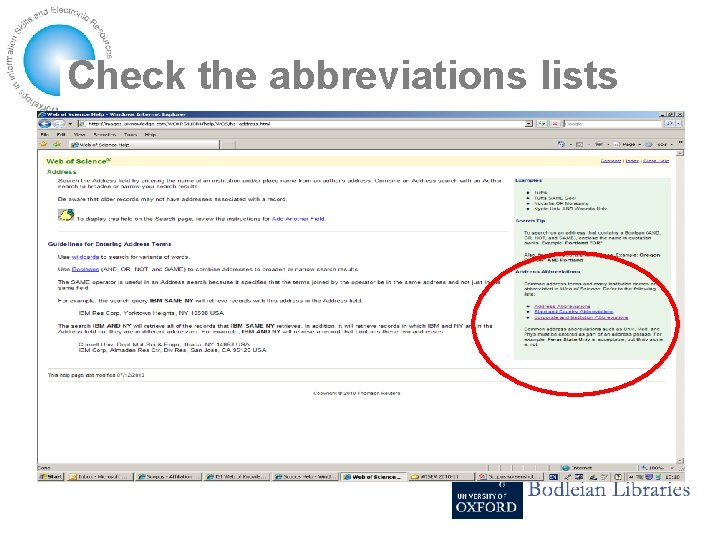 Check the abbreviations lists 