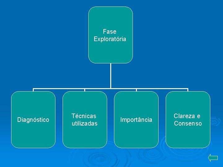 Fase Exploratória Diagnóstico Técnicas utilizadas Importância Clareza e Consenso 