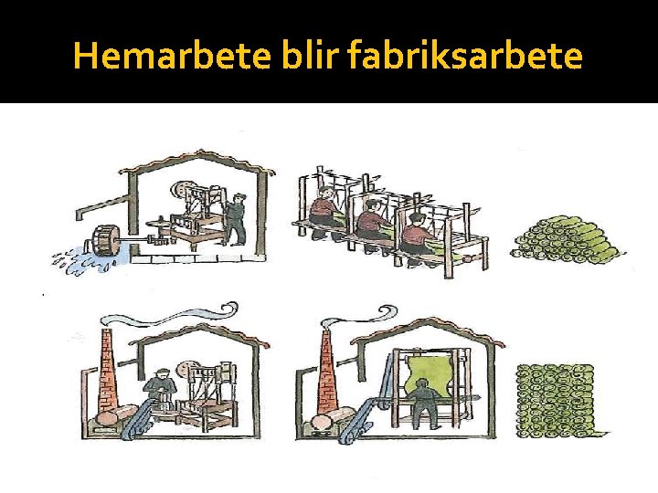 Hemarbete blir fabriksarbete 