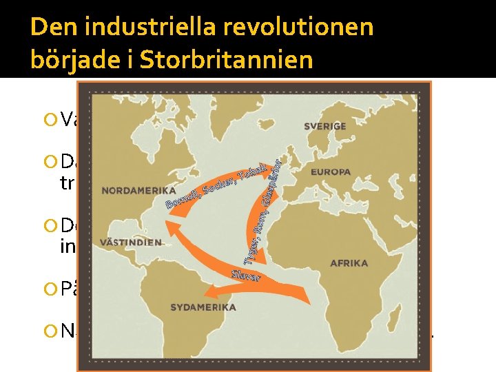 Den industriella revolutionen började i Storbritannien Varför just i Storbritannien? Tyge r, R o