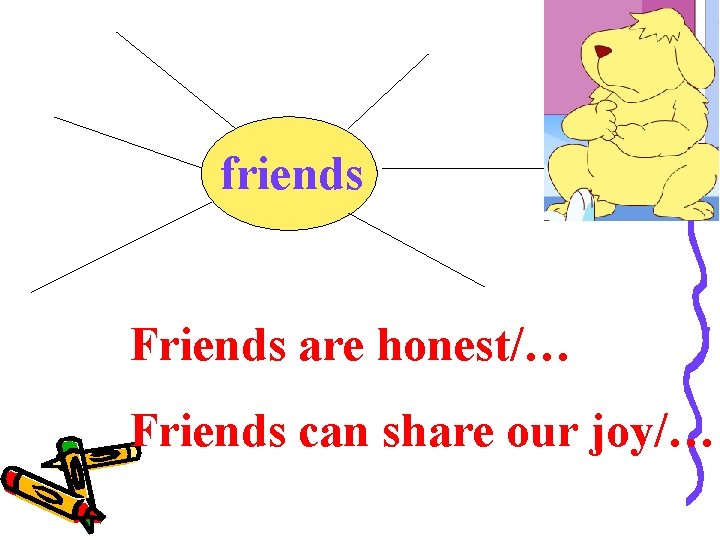 friends Friends are honest/… Friends can share our joy/… 
