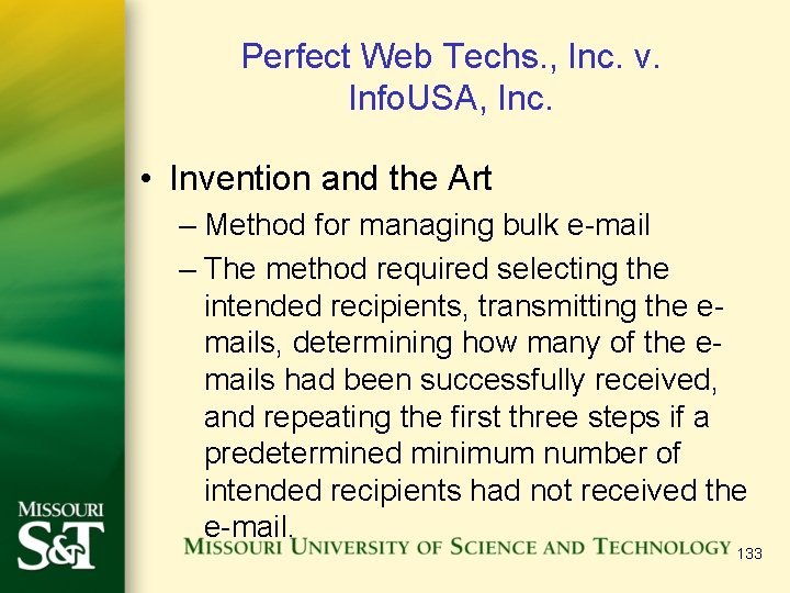 Perfect Web Techs. , Inc. v. Info. USA, Inc. • Invention and the Art