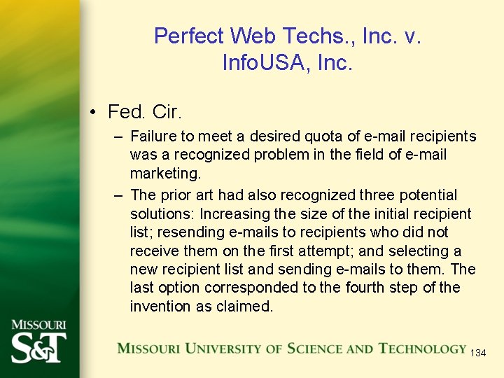 Perfect Web Techs. , Inc. v. Info. USA, Inc. • Fed. Cir. – Failure