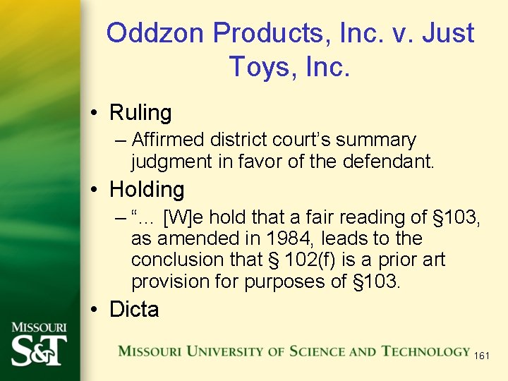 Oddzon Products, Inc. v. Just Toys, Inc. • Ruling – Affirmed district court’s summary