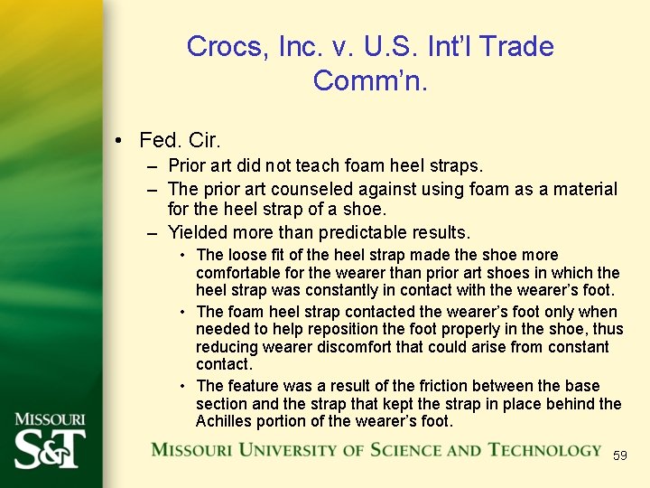 Crocs, Inc. v. U. S. Int’l Trade Comm’n. • Fed. Cir. – Prior art