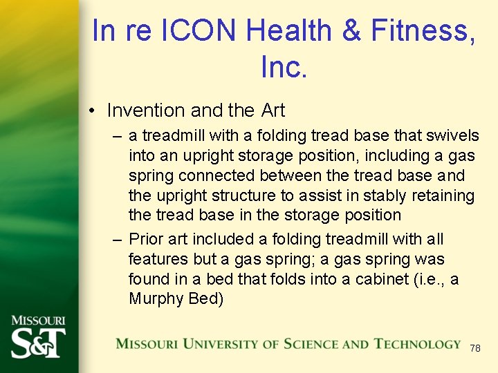 In re ICON Health & Fitness, Inc. • Invention and the Art – a