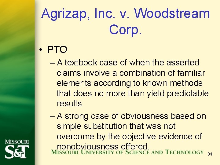 Agrizap, Inc. v. Woodstream Corp. • PTO – A textbook case of when the